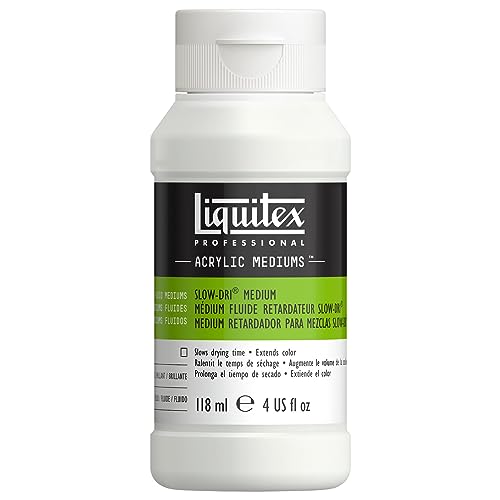 LIQUITEX Professional Slow-Dri Ritardo di essiccazione per colori acrilici, ritardatore per tecnica bagnata in liquido, flacone da 118 ml, trasparente