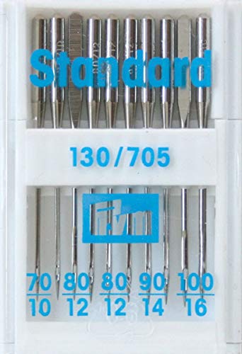 Prym n. da 70/80/90/100 Standard Assortiti Aghi per Macchina da Cucire, Metallo, Argento, 4.8 x 3.2 x 0.6 cm