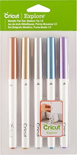 Cricut Set di 5 penne a punta media colori metallizzati, altro materiale, multi-colore, unico