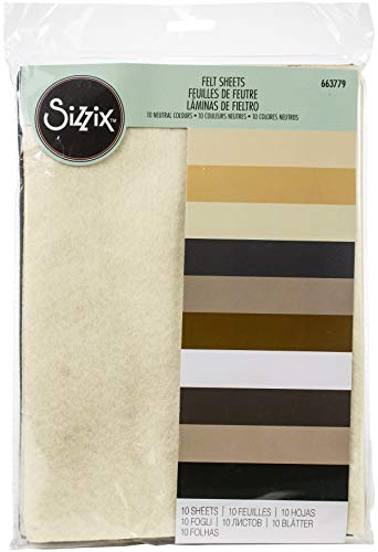 Sizzix Fogli di feltro Surfacez 10 pezzi (10 colori neutri)