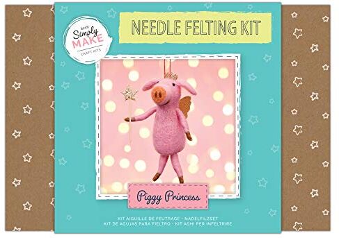 Simply MAKE Principessa Set di Kit per infeltrimento ad ago-Piggy Princess, Lana, Casa, Bambini E Adulti Hobby, Home DIY Craft