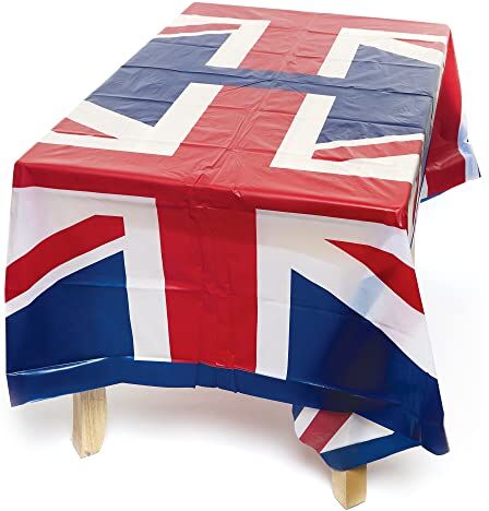 Baker Ross Copritavolo Union Jack  – Confezione da 2 pezzi, accessori e decorazioni per feste, 165 x 137 cm