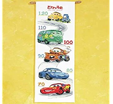 Vervaco – Kit per punto croce, motivo: Cars, multicolore, 18 x 70 cm