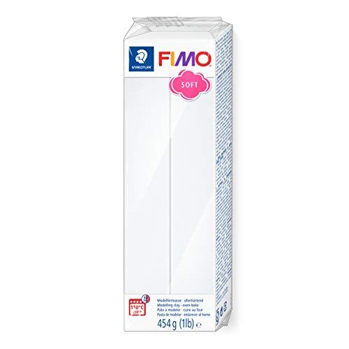 Staedtler FIMO Pasta da modellare, si indurisce in forno, blocco grande da 454 g, colore: Bianco