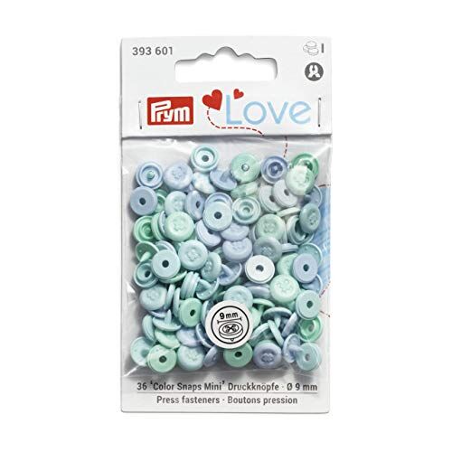 Prym Love Color Snaps Mini Annähoptik Hellblau Pulsante a Pressione, Turchese Chiaro, Blu, Azzurro, 9 mm
