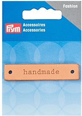 Prym Handmade Etichetta Rettangolare, in Pelle, Colore: Naturale, 9.3 x 6.7 x 0.5 cm