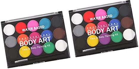 harayaa 2 Set Bambini Adulti Body Paint Pittura a Olio 15 Colori Make Up