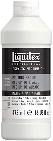 LIQUITEX Medium di colata e colatura, impermeabile, non ingiallente, flessibile, aumenta il flusso della vernice medio di colata opaco per vernice acriliche, flacone da 473 ml