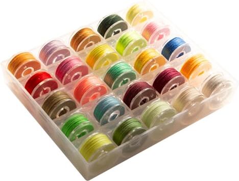 BOBISHE Filo da Cucito 25 Colori Kit Filo Da Cucire,Set di Fili in Poliestere per Macchina da Cucire,Set Rocchetto Filo con Scatola,Fili Cucito Colorati per Cucire a Macchina e Cucire a Mano,Bobine per Cucito