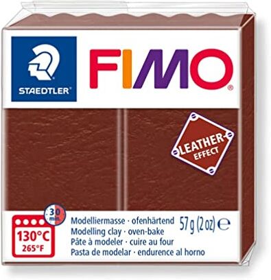 Staedtler - Fimo Leather-Effect Pasta per Modellare in Forno, Colore Noce, 57 g,