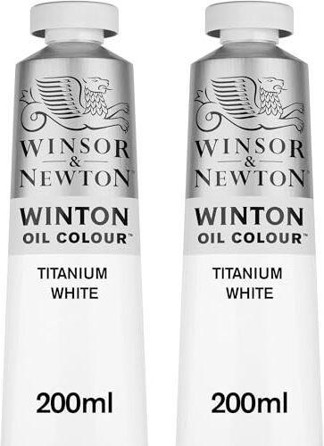 Winsor & Newton Colori ad Olio Winton Pacco Doppio con 2 Tubi da 200 ml di Bianco di Titanio