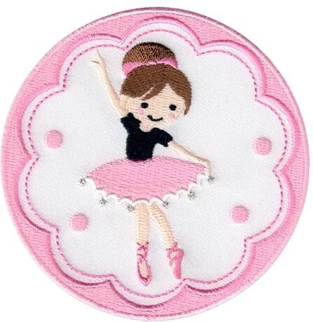 PatchMommy Toppa Termoadesiva Ballerina Balletto Patch Ricamate per Ferro da Stiro o per Cucire Toppe Adesive per Vestiti, Applicazioni per Tessuti Bambini