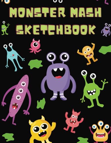 Sketchbook for Kids   Monster Mash Cover to Spark Creativity   110 Blank Pages, 1 x Bonus Colouring Page, Size 8.5 x 11 inch   Perfect for all ages, ... Sketching, Pasting and getting Creative