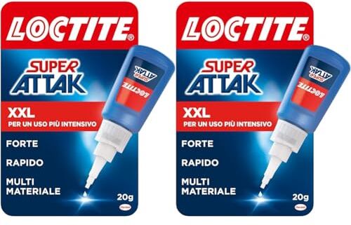 Loctite Super Attak XXL 20g, Colla liquida trasparente per applicazioni precise, Colla attaccatutto forte e resistente, Colla per legno, plastica, gomma, metallo, 1x20g (Confezione da 2)