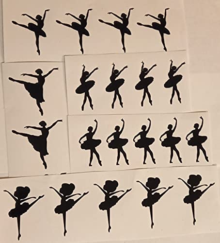 Dazzle Glitter Tattoos 30 x adesivi ballerina neri 5,1 cm (5 mix di disegni)