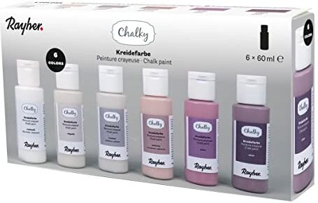 Rayher Set Chalky, Rosa, 6 Colori À 60 ml,