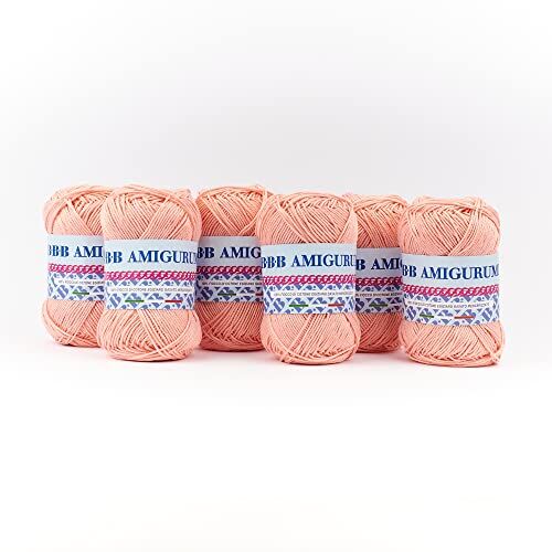 B.B.B. FILATI Amigurumi Gomitolo filato puro cotone morbidissimo adatto per creare bambole e pupazzi lavabile in lavatrice per Ferri/Uncinetto: 3 4 Salmone 140 6pz 300 gr