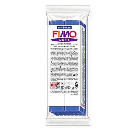 Staedtler FIMO SOFT, pasta modellabile termoindurente, panetto grande da 350 grammi, colore blu brillante, 8022-33