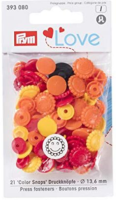 Prym Love Press Fasteners, Red, Yellow, Orange, 12 x 7 x 2 cm