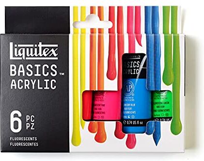 LIQUITEX Basics Set di 6 Tubi da 22 ml Colori Fluorescenti