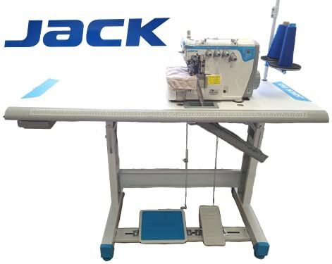 Konsew Jack  Macchina da Cucire Industriale Overlock a 4 Fili con Motore Silenzioso a Risparmio Energetico e Funzione di Dormienza Intelligente Ideale per Tessuti da Leggeri a Pesanti