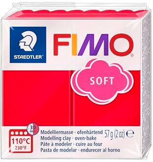 Staedtler 8020 Blocco di pasta modellabile Fimo, 59 gr, rosso (indischrot (24))