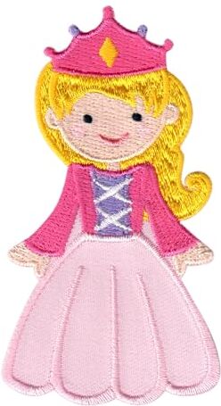 PatchMommy Toppa Termoadesiva Principessa Rosa Patch Ricamate per Ferro da Stiro o per Cucire Toppe Adesive per Vestiti, Applicazioni per Tessuti Bambini