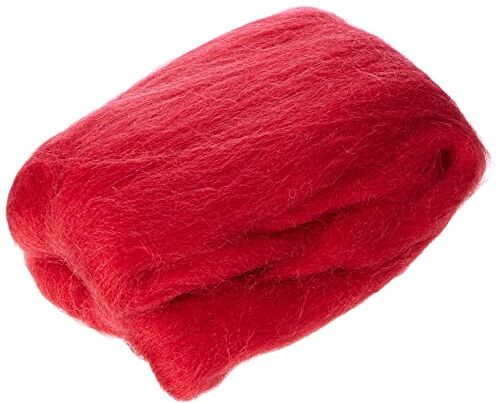 Clover 20 g 100 per cento lana naturale Roving, Rosso