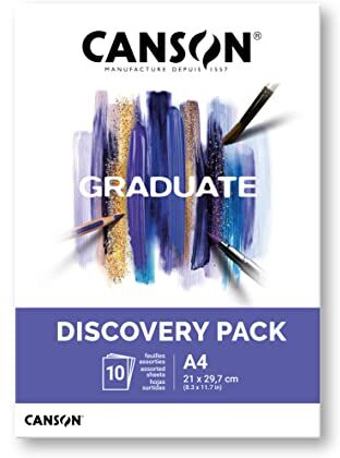 Canson Graduate, Discovery Pack, mini-pk, A4-21x29,7 cm, 4 colori assortiti, 10 fogli