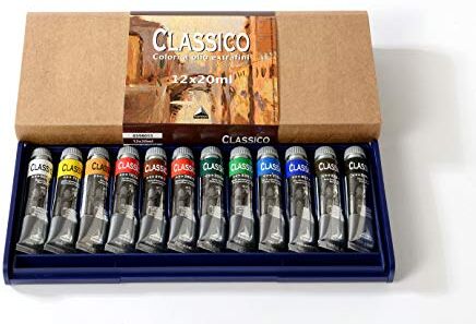 Maimeri Scatola in Plastica con 12 tubi Assortiti 20ml Colori a Olio Classico