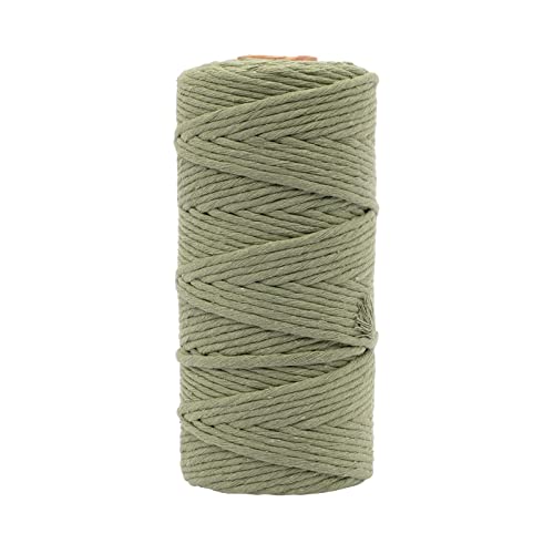 Creative Filato macramè verde oliva, 100 m, 100% cotone, disponibile in diversi colori, fai da te, fioriera, decorazione da parete, portacandela antivento, acchiappasogni, 3 mm x 100m