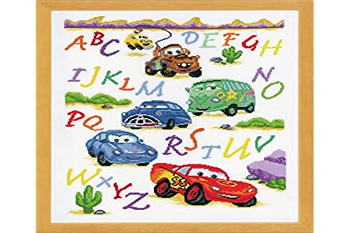 Vervaco  – Kit per punto croce, motivo: Cars, multicolore, 35 x 45 cm