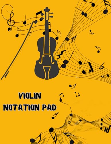 Genius VIOLIN NOTATION PAD: Blank Music Sheets For Violin   Contains 100 Pages 8.5" X 11" And 11 Staves Per Page