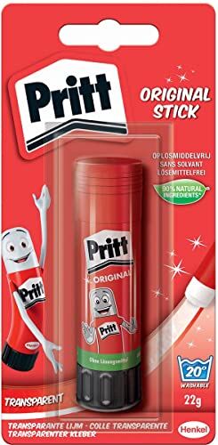 Pritt sicura e Adatta ai Bambini per Arti e Mestieri, Colla Forte per la Scuola e L'Ufficio, Stick 22 g, Colore Trasparente, 101939573