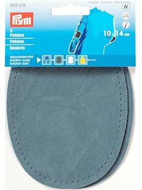 Prym Toppe in finta pelle scamosciata, termoadesive 10 x 14 cm, colore blu medio