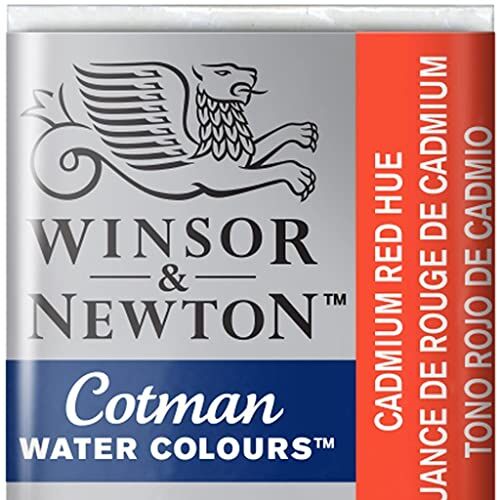 Winsor & Newton 301696 Cotman Colori Acquerello, Viridian, Rosso (Cadmium Rosso), 1.9x1.6x1.1 cm