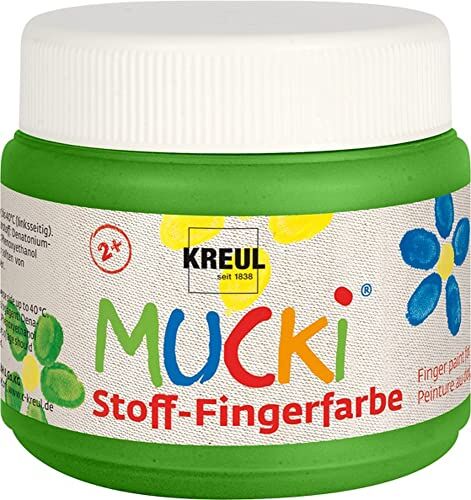 KREUL Mucki Colore a dita per Tessuti, 150 ml, Verde, 250076