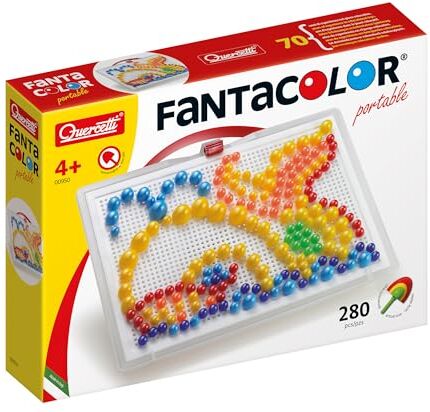 Quercetti - Fanta Color Portable Large Gioco di Composizione, Multicolore, 283 Pezzi, 950, dai 3 ai 6 anni