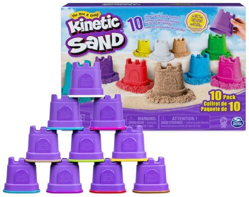 Kinetic Sand , Confezione da 10 Mini Castelli, 1.27 kg di Sabbia modellabile in 10 Colori, dai 3 Anni