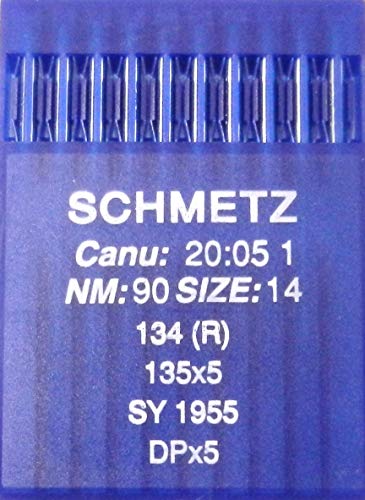 SCHMETZ , 10 aghi con testa rotonda per macchina da cucire, sistema 134 (R) Industria, misura:90