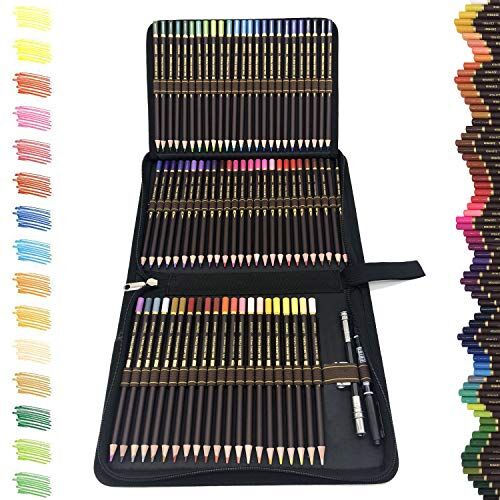 ZZONEART migliori kit da disegno,72 matite Colorate in astuccio portapenne grande capacità- Pastelli Professionali Adulti e Bambini