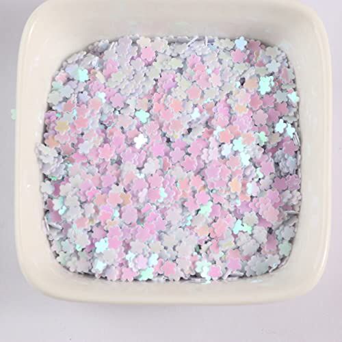 ECOLFE finiture per il cucito, 3000 pezzi di prugna a forma di fiore paillettes colori magici abbellimenti paillette decorazioni artigianali materiale for cucire fai da te nail art (Color : Magic White, Si