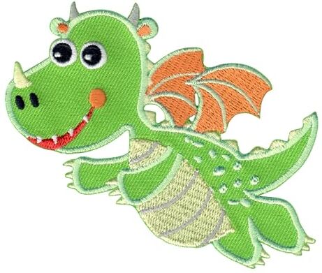 PatchMommy Toppa Termoadesiva Drago Dragon Patch Ricamate per Ferro da Stiro o per Cucire Toppe Adesive per Vestiti, Applicazioni per Tessuti Bambini