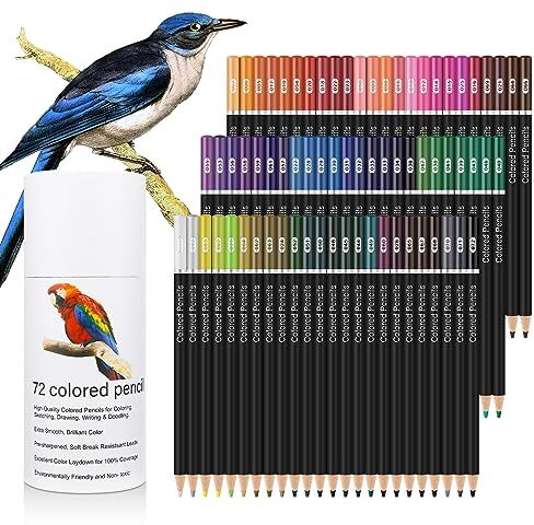 SEANTUA 72 Matite Colorate, Soft Core di Qualità, Colori Intensamente Pigmentati, Matite Colorate Professionali Art Supplies per Artisti Professionisti e Coloristi Adulti