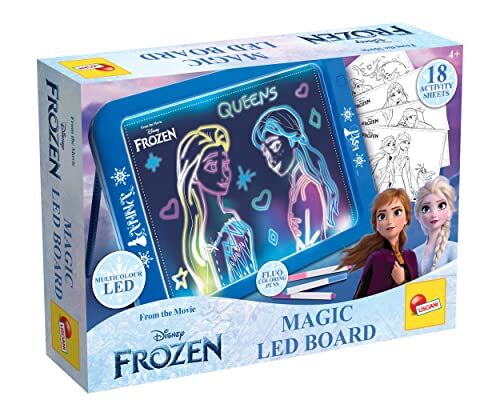 Liscianigiochi Lisciani Giochi- Frozen Magic LED Board, Pennarelli Colorati, Manuale, Schede attività, Multicolore, Medium,