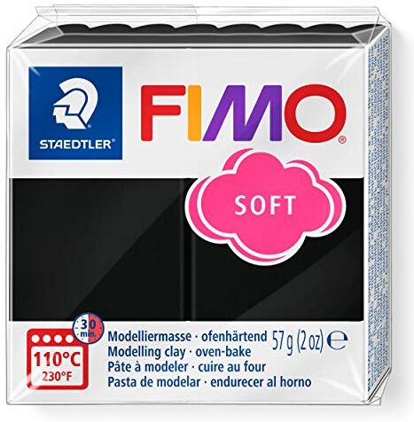 Staedtler 8020 Blocco di pasta modellabile Fimo, 59 gr, nero (nero)