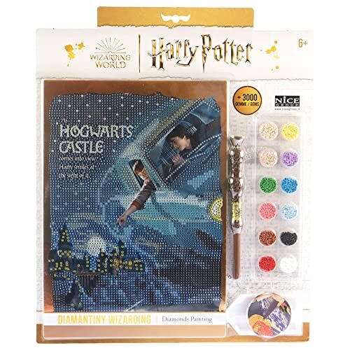 DIAMANTINY Harry Potter – Wizarding Foundation Flying Car – Kit crea il Mosaico, Attività Crystal Art, Diamond Painting, 1 Quadro A4, Multicolor, 21 x 29,7 cm,