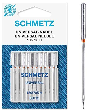 SCHMETZ Aghi per macchine da cucire   10 Aghi universali  130/705 H   Spessore dell'ago 80/12   utilizzabile su tutte le comuni macchine da cucire per uso domestico