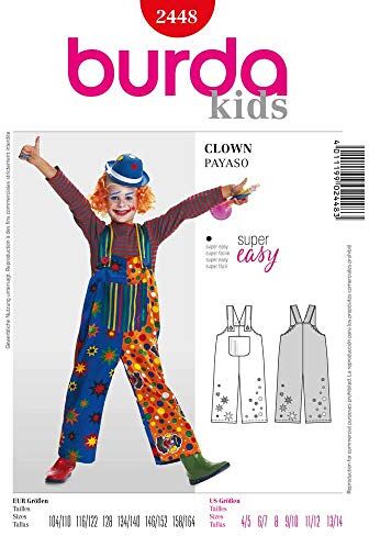 Burda Cartamodello per Costume da Clown, 19x13 cm