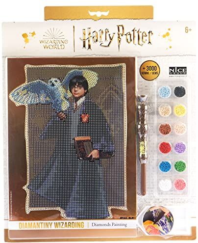 DIAMANTINY Harry Potter – Wizarding Foundation Harry Potter – Kit crea il Mosaico, Attività Crystal Art, Diamond Painting, 1 Quadro A4, Multicolor, 21 x 29,7 cm,